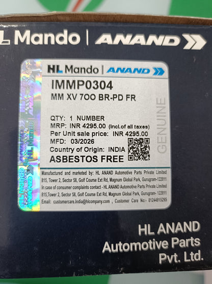 Mahindra XUV 700 Front Brake Pads - IMMP0304 Mando