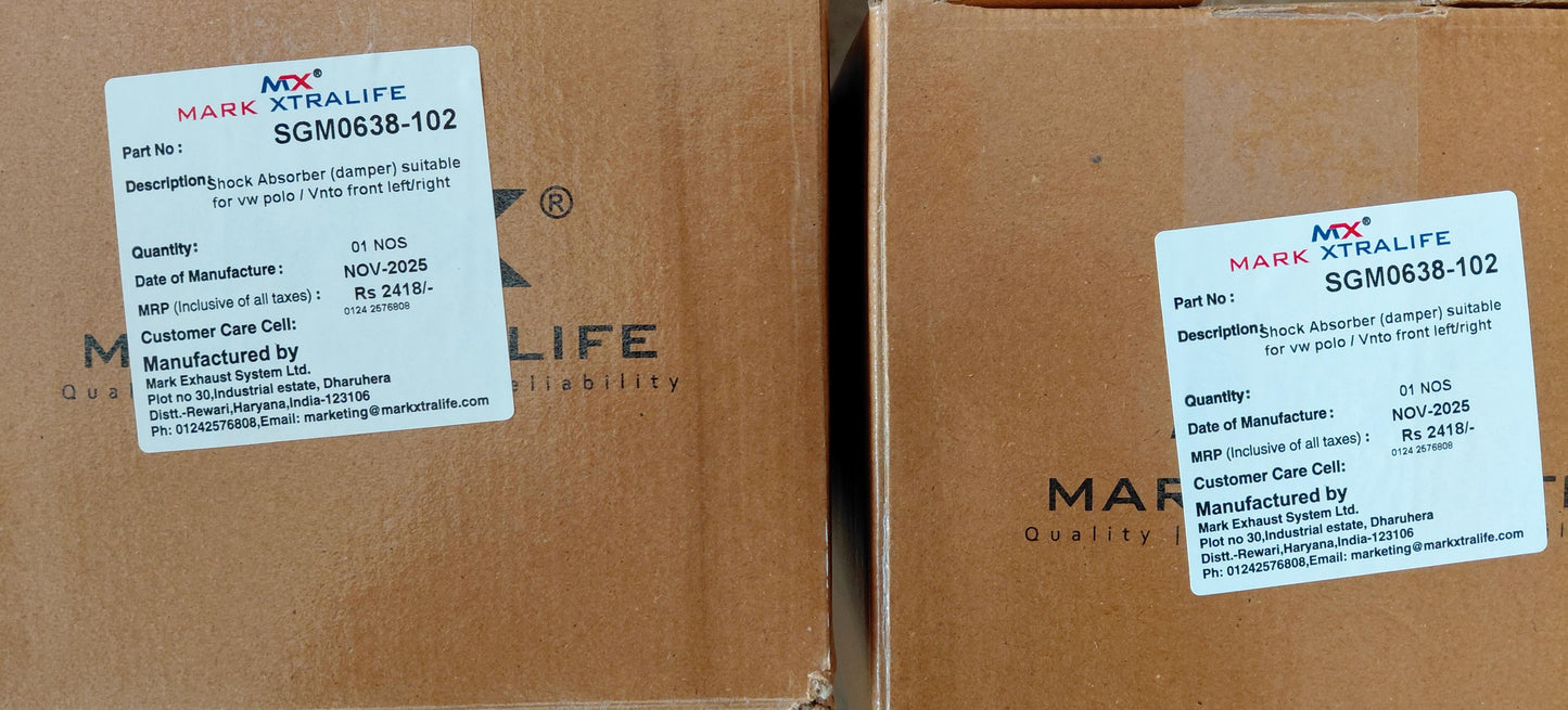 VW Polo, Vento, Skoda Rapid Front Shock Absorber (Set of 2) - SGM0638-102 Mark Xtralife