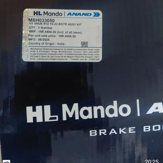 Hyundai Venue Brake Booster Assembly (2019-22) - MBH033050 Mando