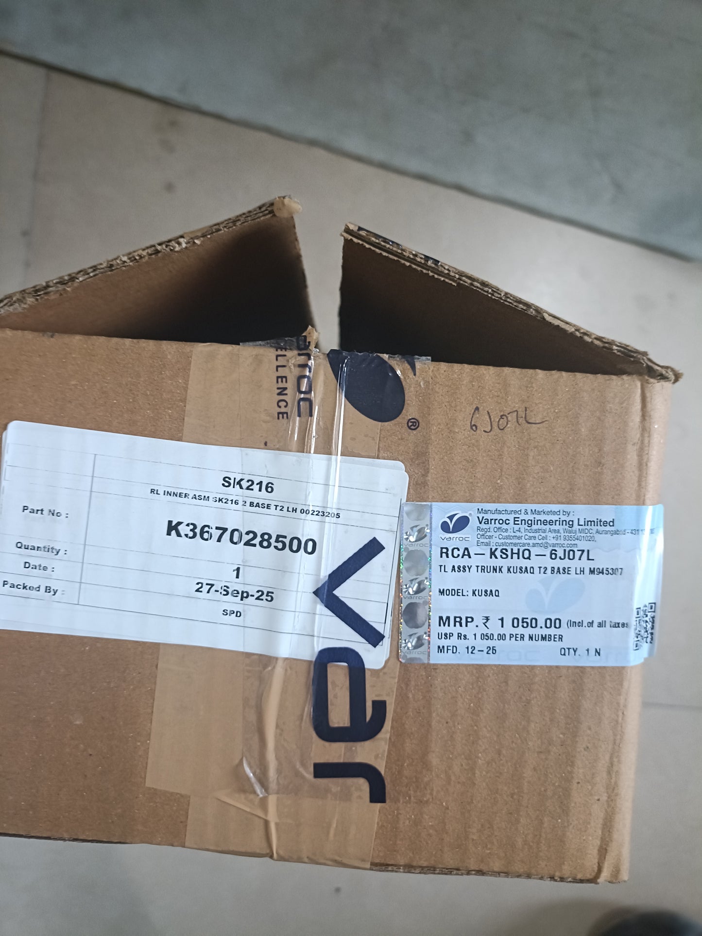 Skoda Kushaq Tail Light Left - RCA-KSHQ-6J07L Varroc