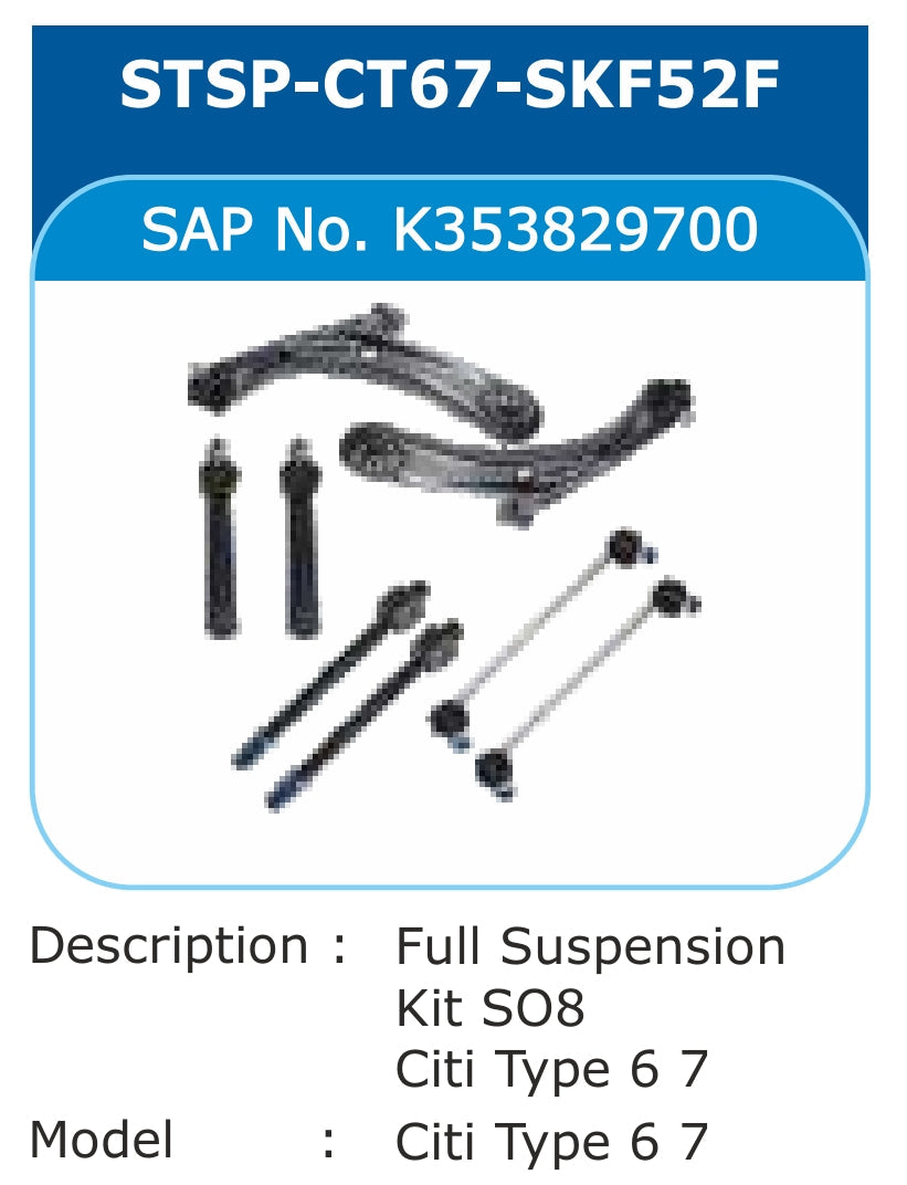 Honda City Type VI, VII Full Suspension Kit - STSP-CT67-SKF52F Varroc