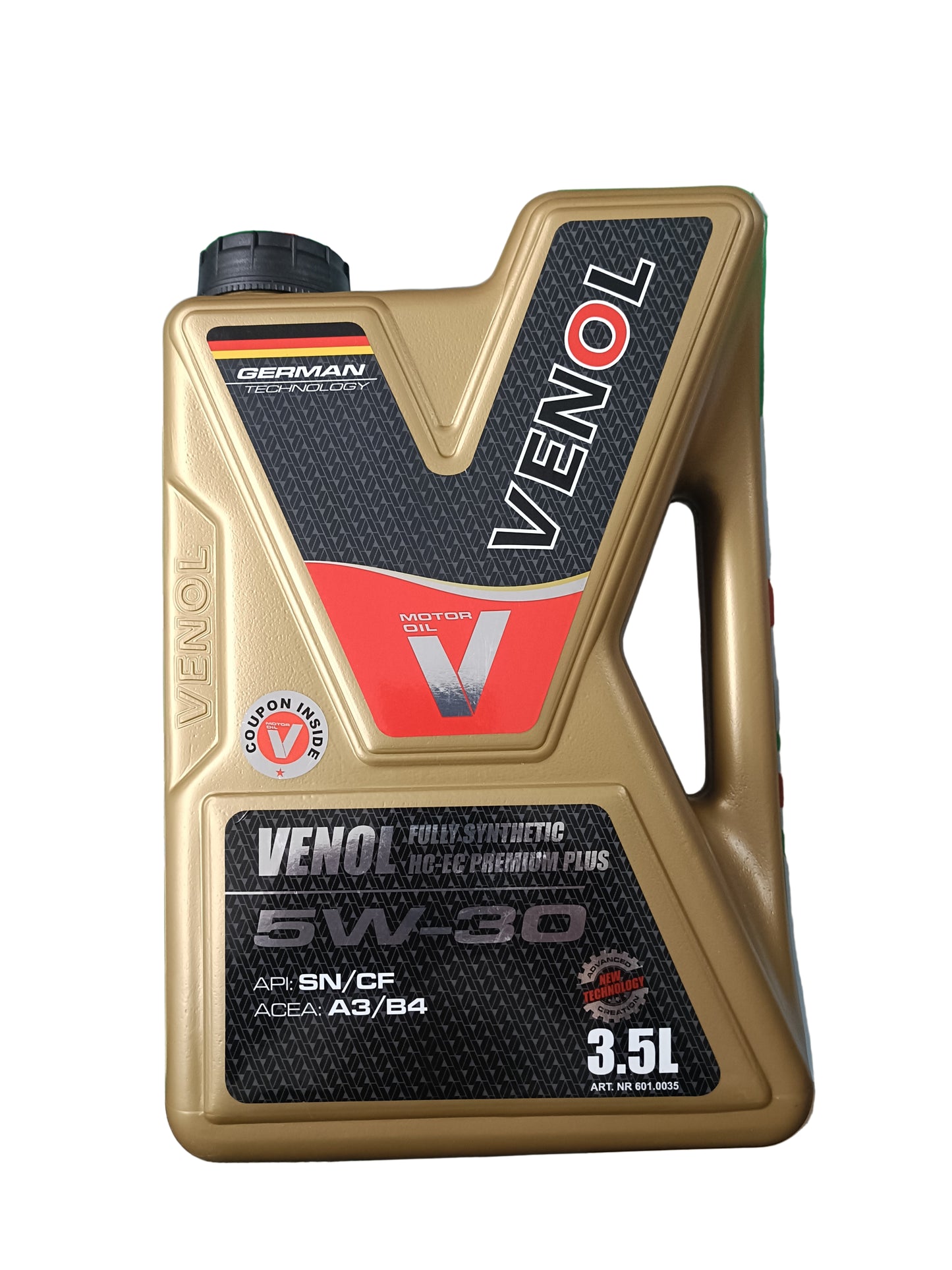 Venol SN/CF 5W-30 A3/B4 HC-EC Premium Plus Synthesis Engine Oil 3.5L - Venol Germany