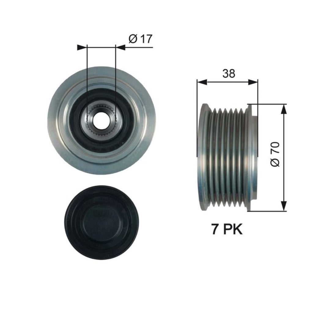 Honda Accord VIII, Civic IX, CRV III, IV Diesel Alternator Pulley - 7789-9607184A Gates