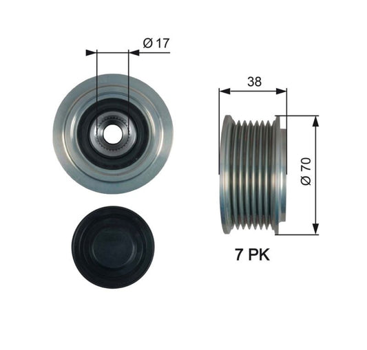 Honda Accord VIII, Civic IX, CRV III, IV Diesel Alternator Pulley - 7789-9607184A Gates
