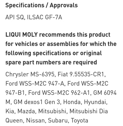 Liqui Moly Molygen 0W-20 Advance Full Synthetic 4L - 21357 Liqui Moly