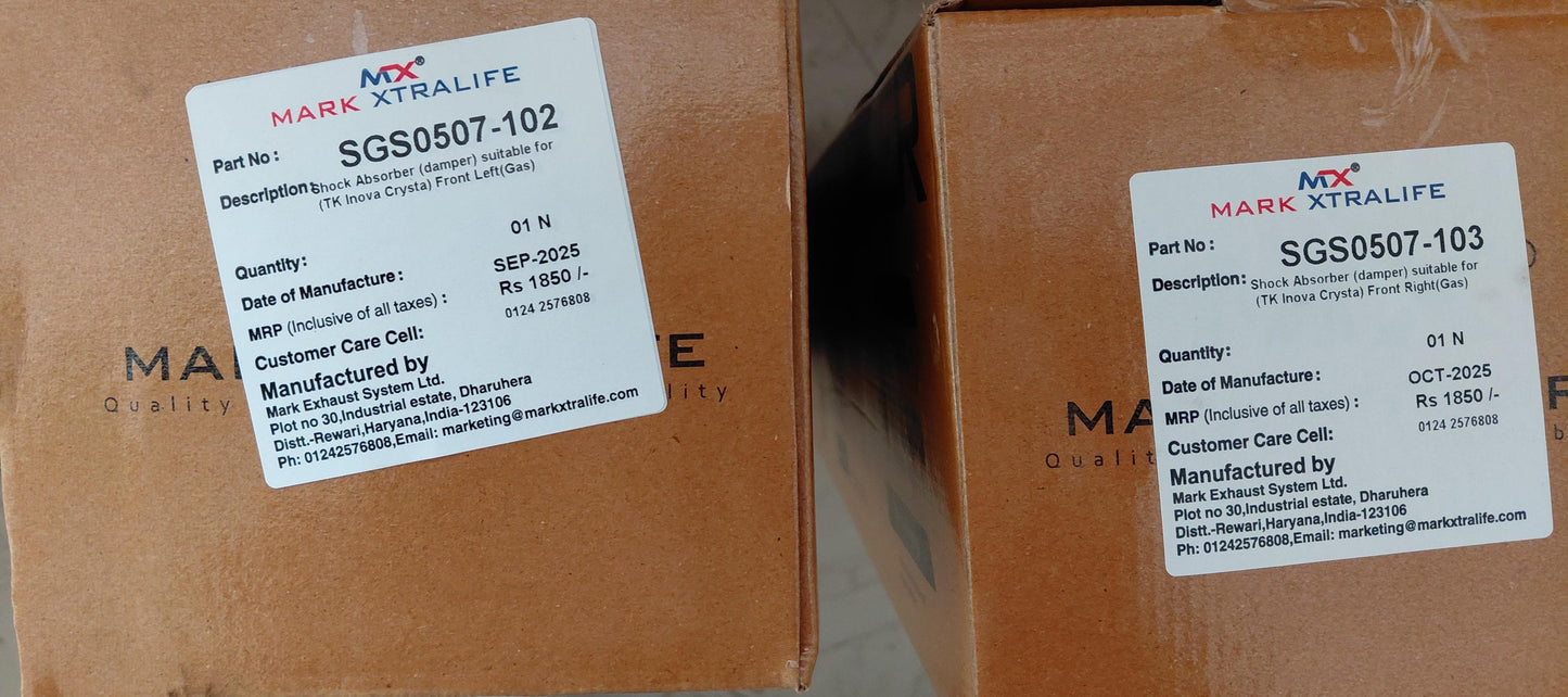Toyota Innova, Crysta Front Shocker Set - SGS0507-102 & SGS0507-103 Mark Xtralife