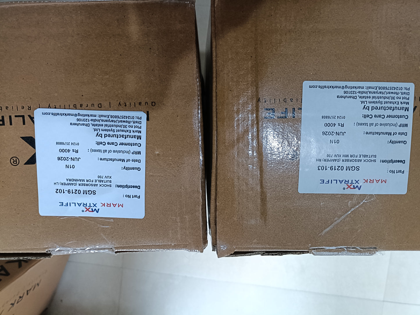 Mahindra XUV 700 Front Shocker Set of 2 - SGM0219-102 & SGM0219-103 Mark Xtralife