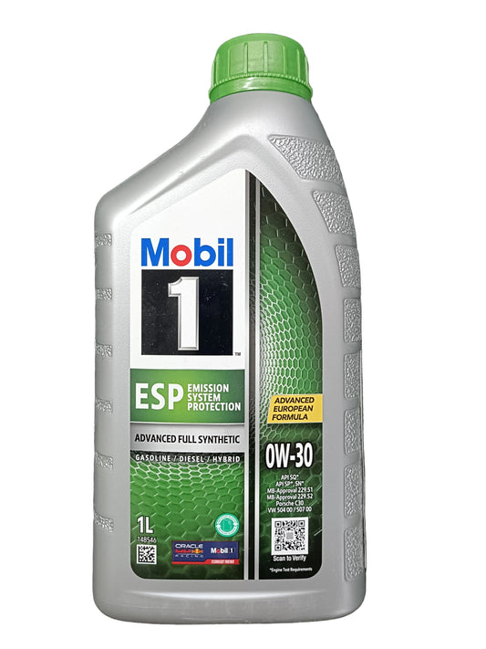 Mobil 1 Advanced Full Synthetic Engine Oil 0W-30 ESP 1L - Mobil