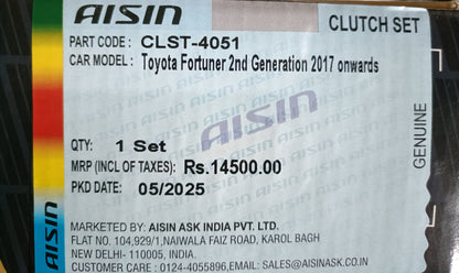 Toyota Fortuner New Diesel OEM Clutch Set 2017 onwards - CLST-4051 Aisin Japan
