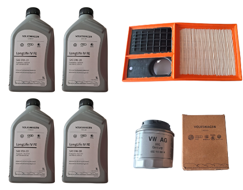 VW Polo, Vento, Ameo, Skoda Rapid Petrol 1.6 - Service Combo - VW Oil Filter, Air Filter & VW 0W-20 4 litres - Volkswagen