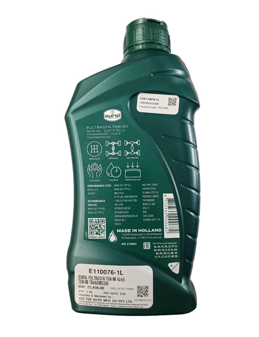 Eurol Fully Synthetic Gear Oil 75W-90 - Eurol Holland