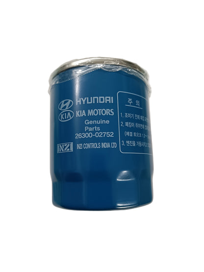 Hyundai Santro Xing, Eon, Creta, i20, Fluidic, i10 Grand, Xcent, Aura Petrol Oil Filter - 26300-02752 Hyundai / Kia