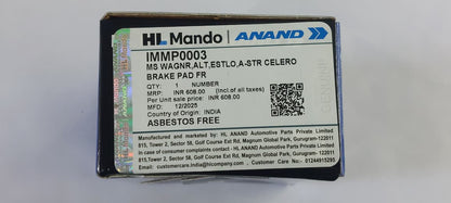 Maruti Suzuki Wagon R, Estilo, Celerio, Alto, A-Star Front Brake Pads - IMMP0003 Mando