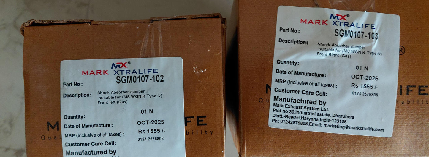 Maruti Suzuki Wagon-R K-Series Type IV Front Shocker Set - SGM0107-102 & SGM0107-103 Mark Xtralife