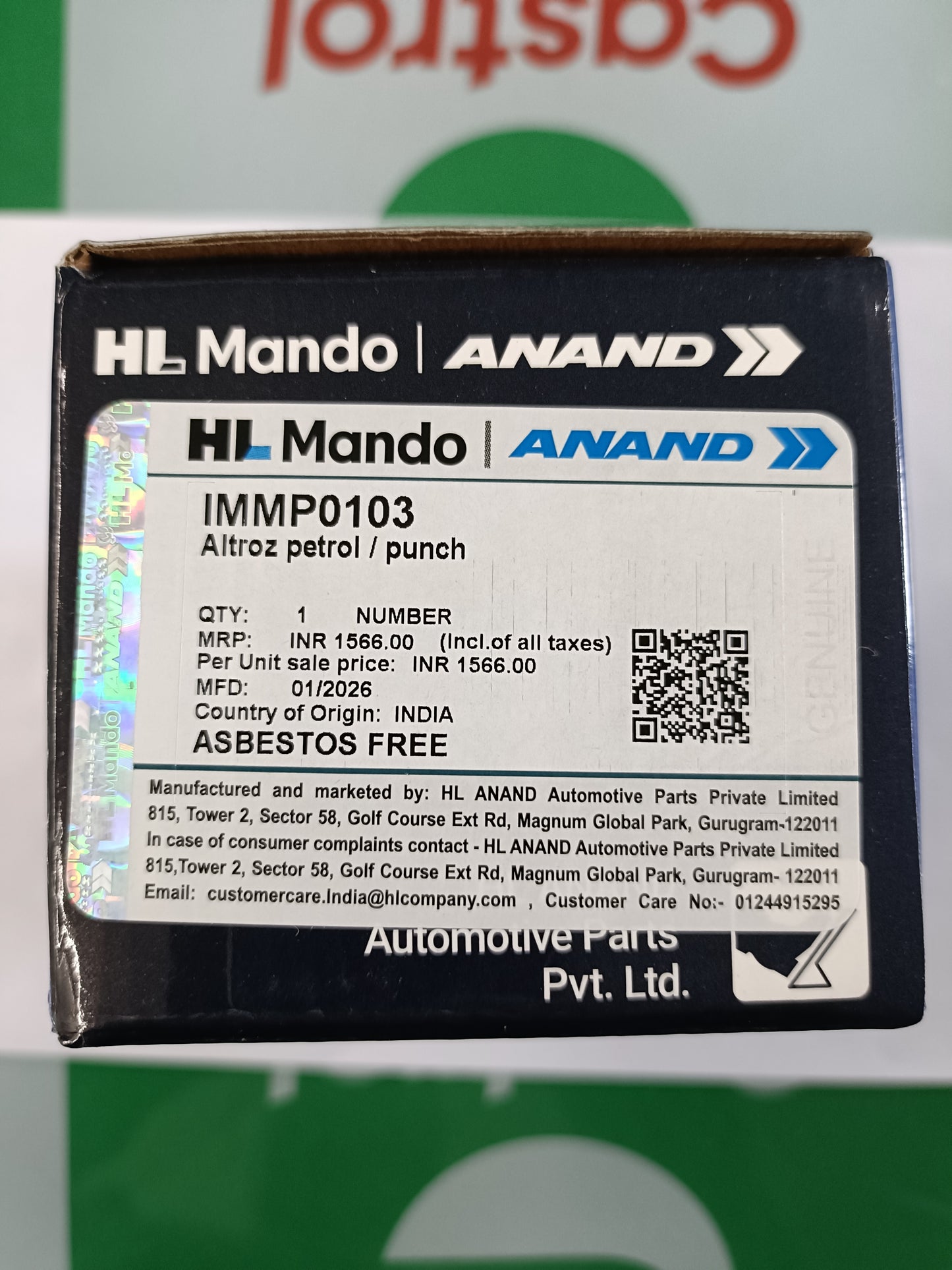 Tata Altroz, Punch Front Brake Pads - IMMP0103 Mando