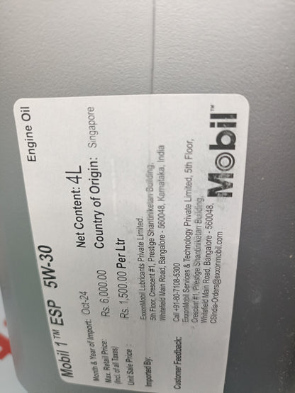 Mobil 1 Advanced Full Synthetic Engine Oil 5W-30 ESP 4L - Mobil