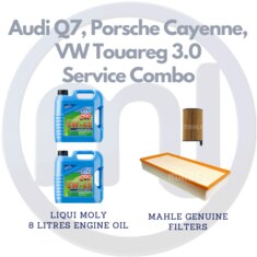 Audi Q7, Porsche Cayenne, VW Touareg 3.0 Service Combo - Liqui Moly 5W-40 8 Litres + Mahle Oil & Air Filter