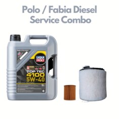 VW Polo, Skoda Fabia Diesel Service Combo Liqui Moly Top Tec 4100 5W-40 5L + VW Oil & Air Filter