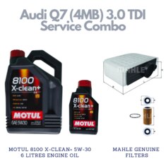 Audi Q7 (4MB, 4MG) 2015 Onwards 3.0 Diesel - Service Combo - Motul 8100 X-clean+ SAE 5W-30 6 litres + Mahle Oil Filter & Air Filter