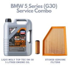 BMW 5 Series New Diesel (G30) Service Combo - Liqui Moly Top Tec 4200 5W-30 5 Litres + Mann Oil Filter & Air Filter